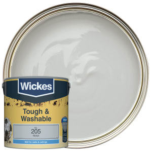 Wickes Nickel - No.205 Tough & Washable Matt Emulsion Paint - 2.5L