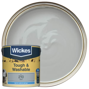 Wickes Tough & Washable Matt Emulsion Paint - Steel No.210 - 2.5L