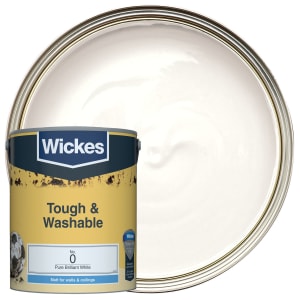 Wickes Tough & Washable Matt Emulsion Paint - Pure Brilliant White No.0 - 5L