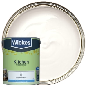 Wickes Pure Brilliant White - No. 0 Kitchen Matt Emulsion Paint - 5L