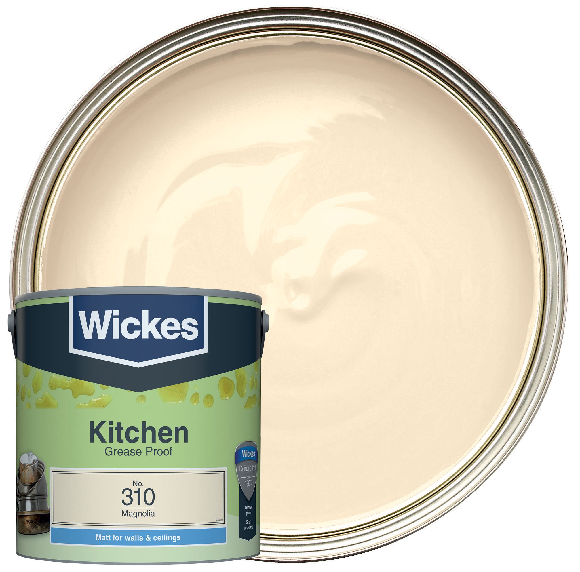 Image of Wickes Kitchen Matt Emulsion Paint - Magnolia No.310 - 2.5L