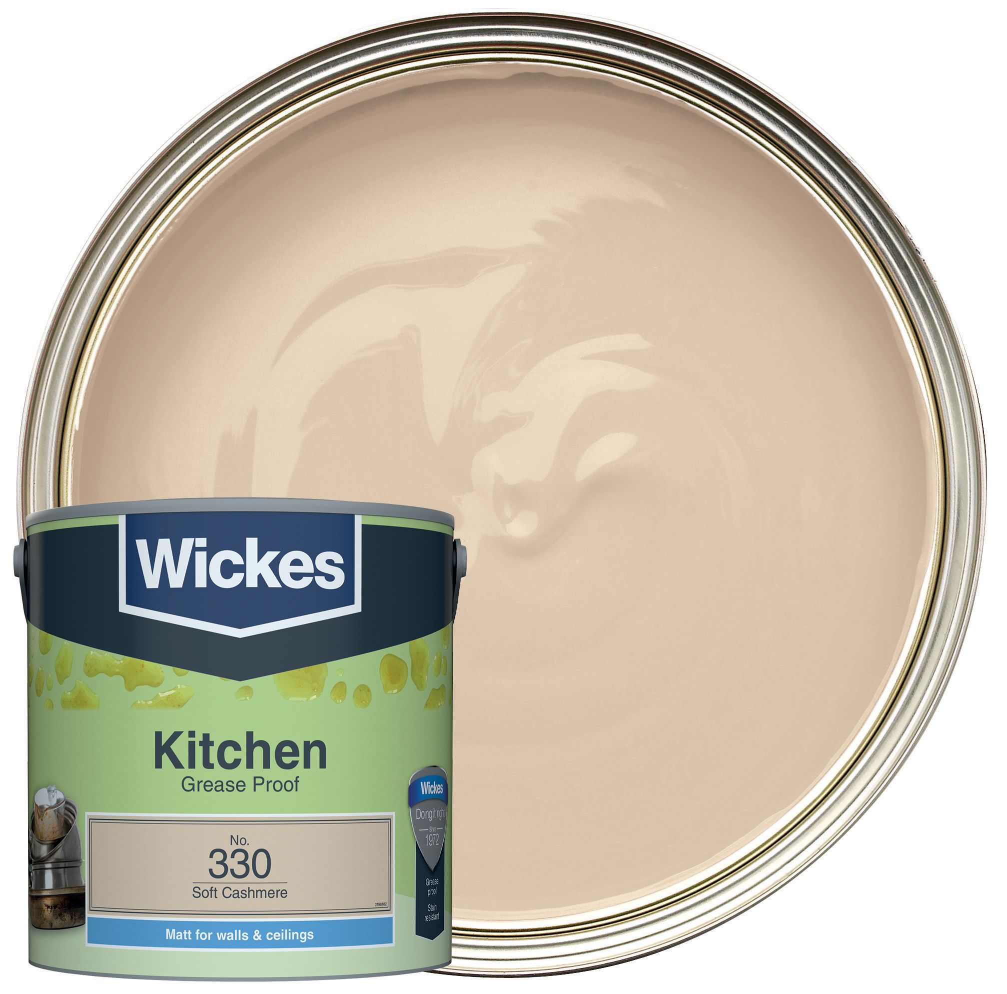 Image of Wickes Kitchen Matt Emulsion Paint - Soft Cashmere No.330 - 2.5L