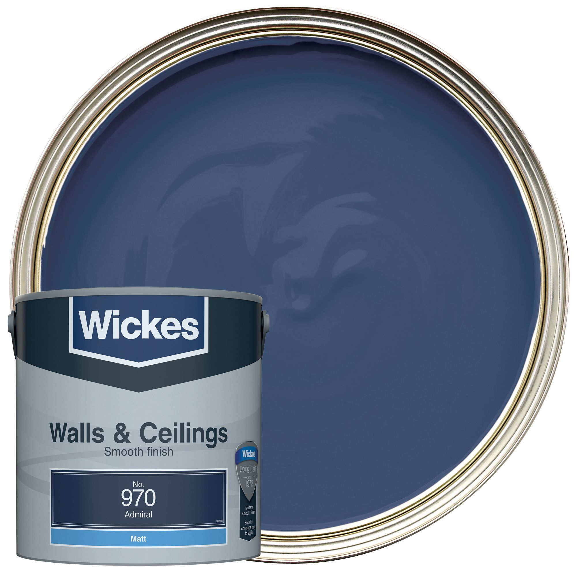 Image of Wickes Vinyl Matt Emulsion Paint - Admiral No.970 - 2.5L