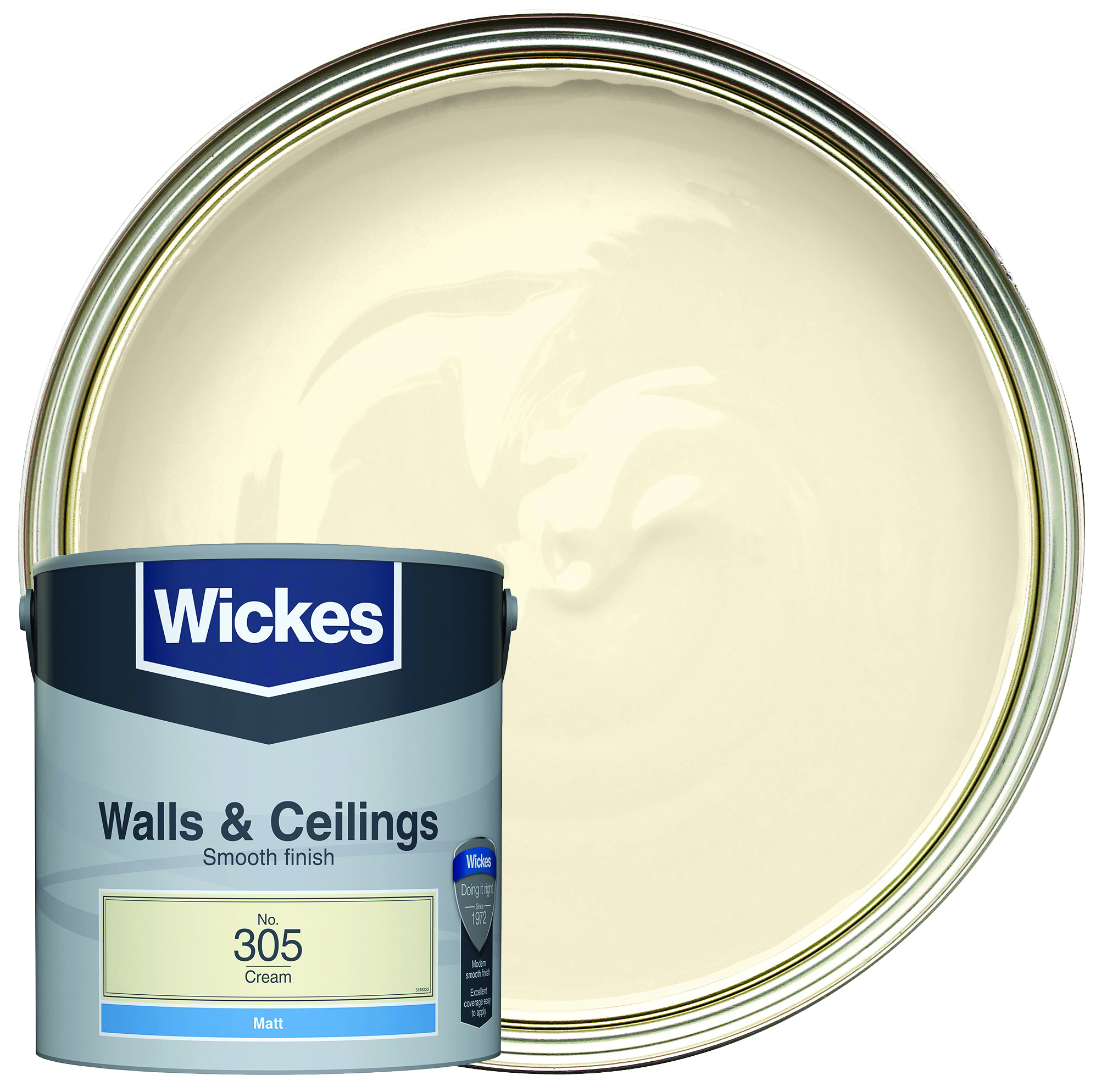 Wickes Vinyl Matt Emulsion Paint - Cream No.305 - 2.5L