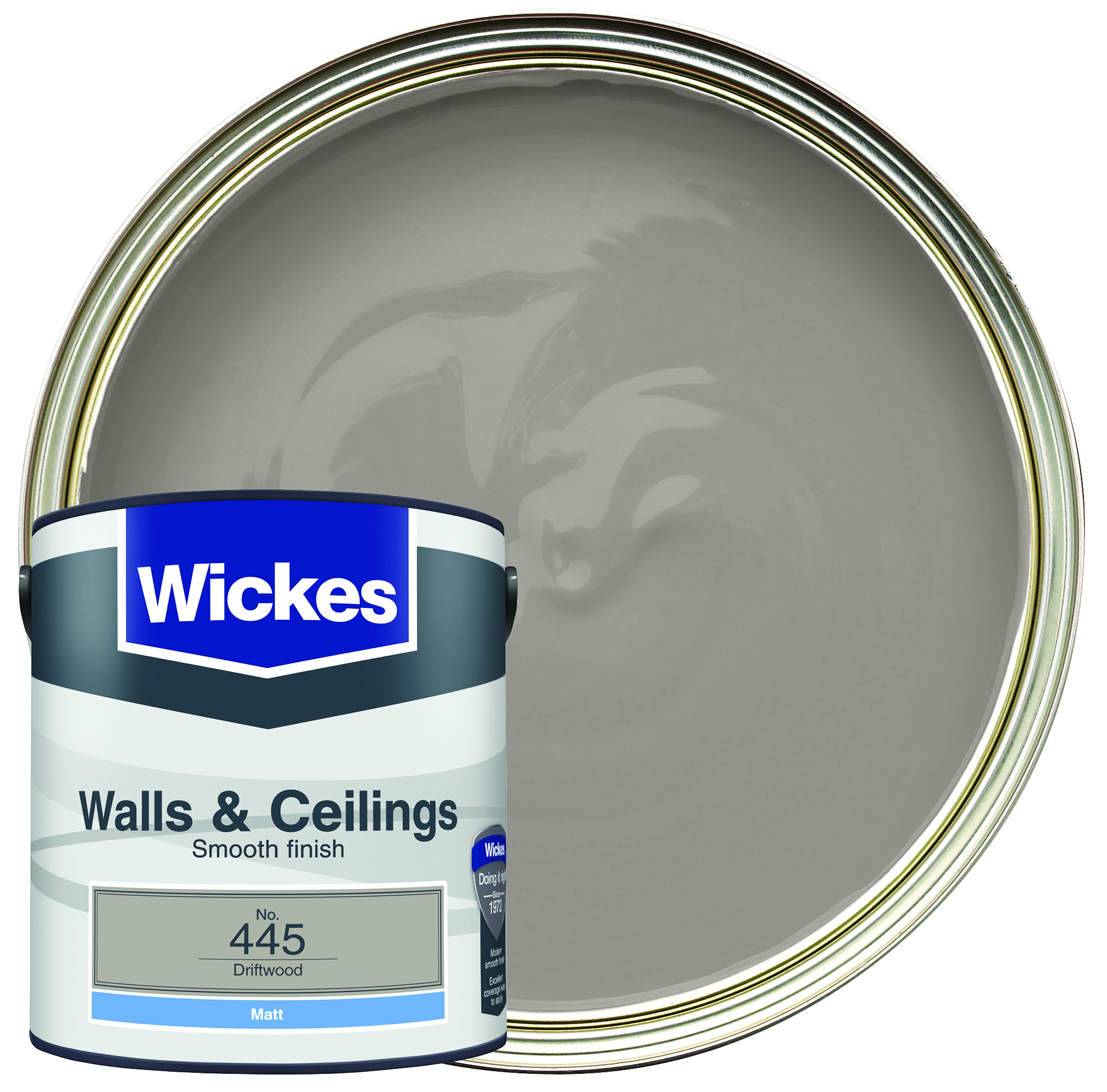 Wickes Vinyl Matt Emulsion Paint - Driftwood No.445 - 2.5L