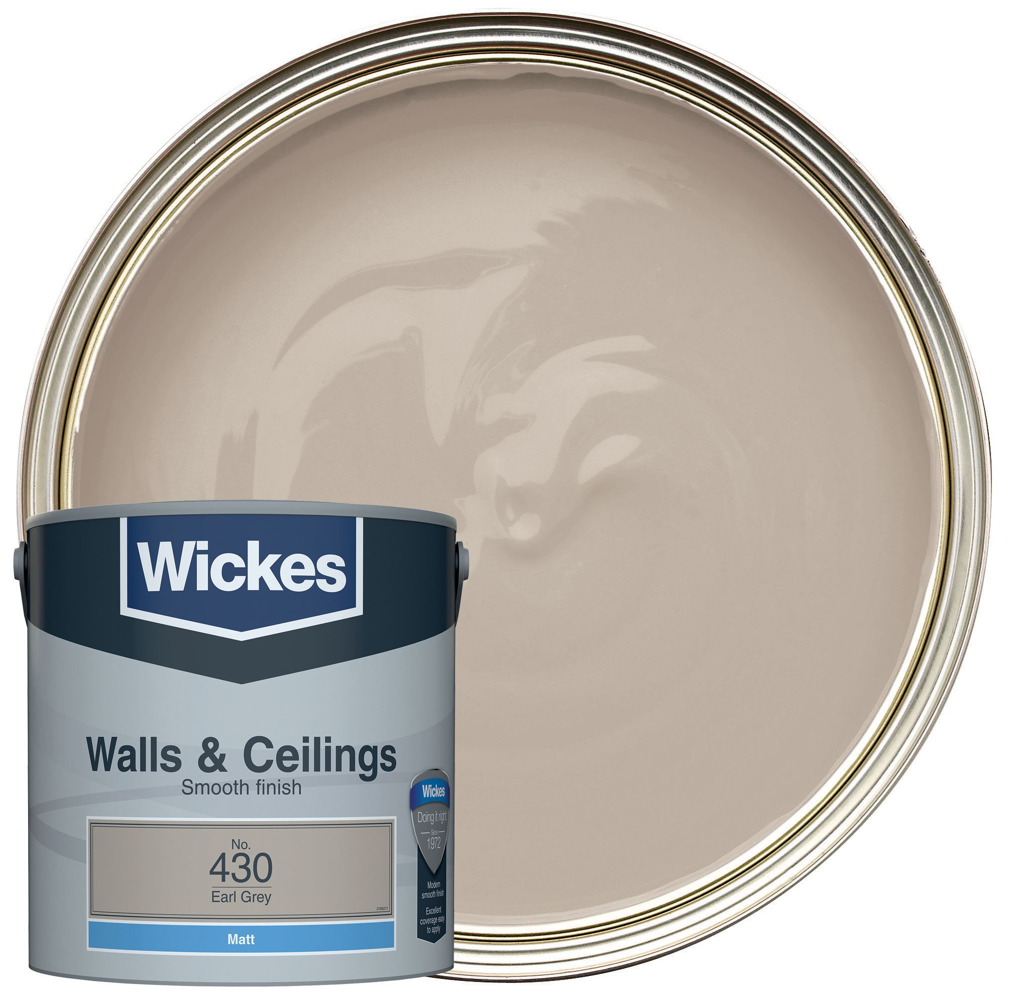 Wickes Vinyl Matt Emulsion Paint - Earl Grey No.430 - 2.5L