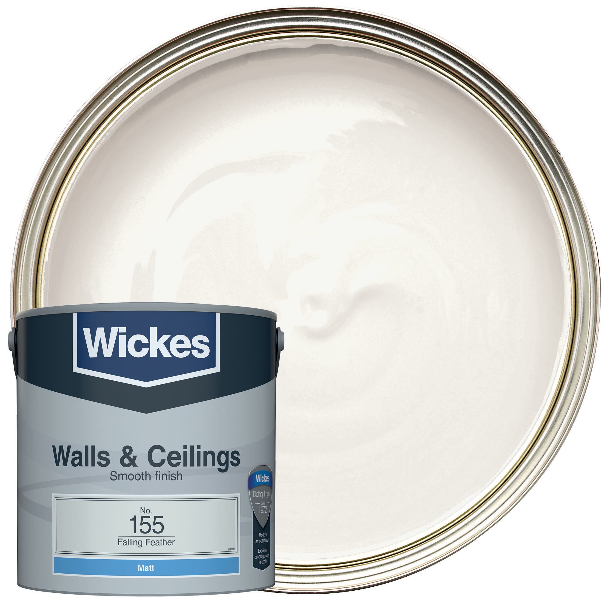 Wickes Vinyl Matt Emulsion Paint - Falling Feather No.155 - 2.5L