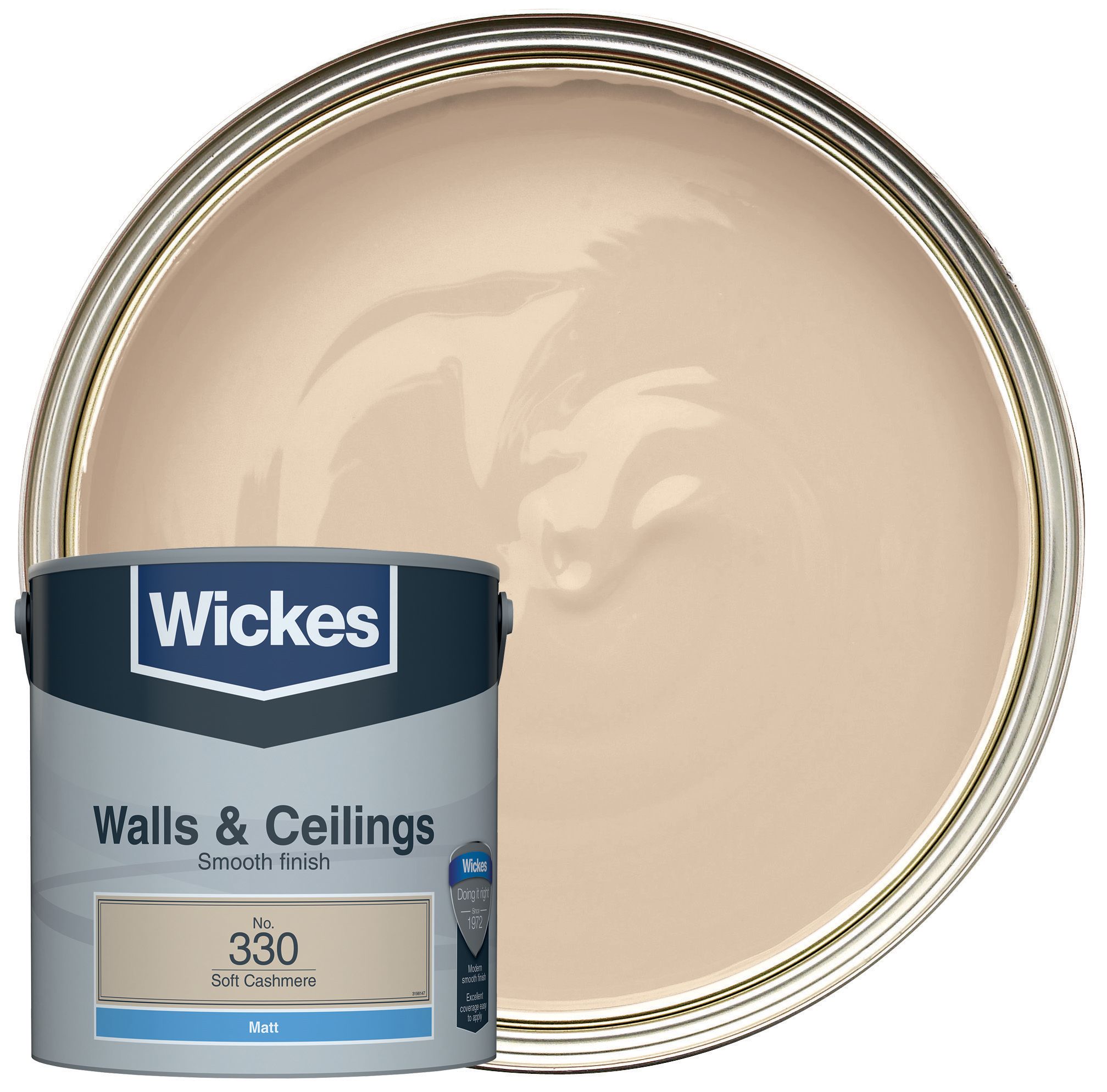 Wickes Vinyl Matt Emulsion Paint - Soft Cashmere No.330 - 2.5L