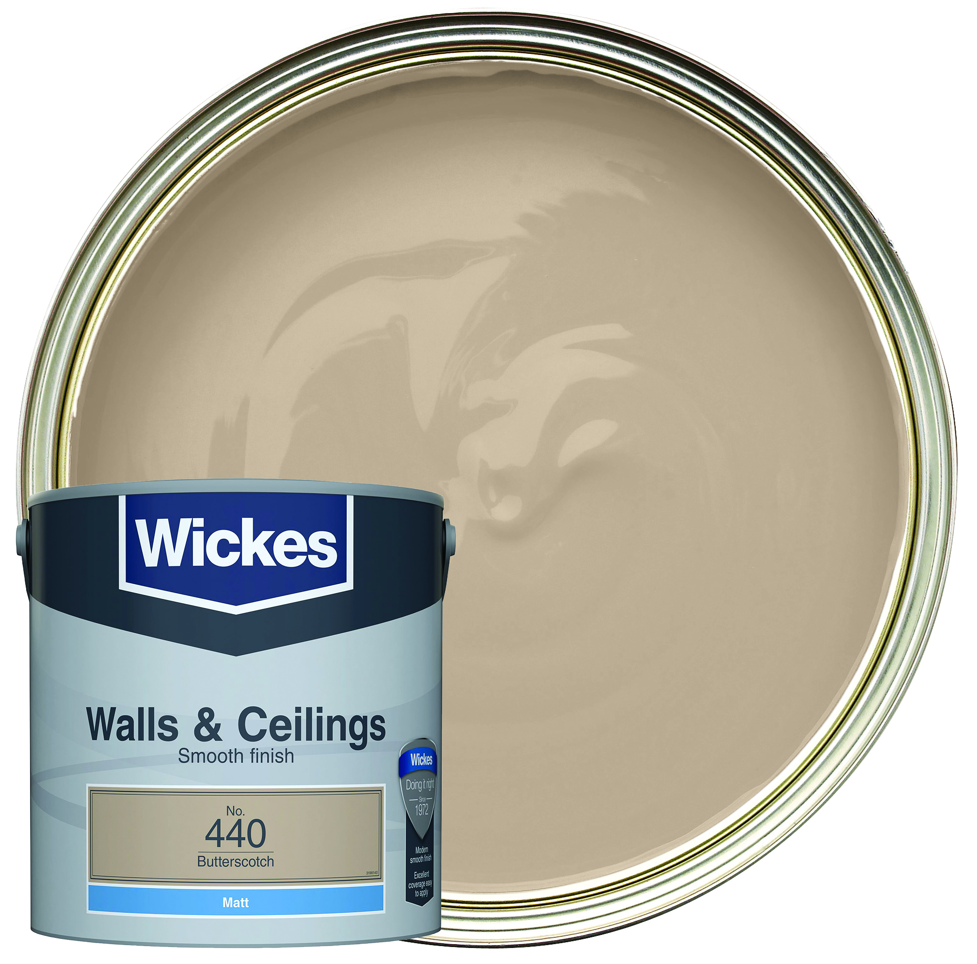 Wickes Vinyl Matt Emulsion Paint - Butterscotch No.440 - 2.5L