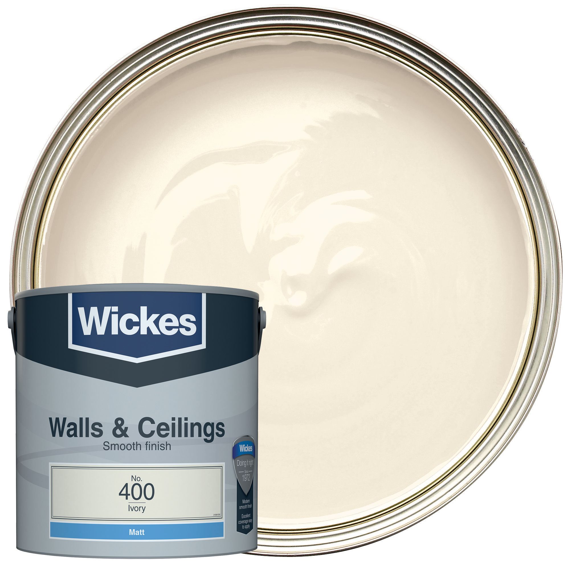 Wickes Vinyl Matt Emulsion Paint - Ivory No.400 - 2.5L