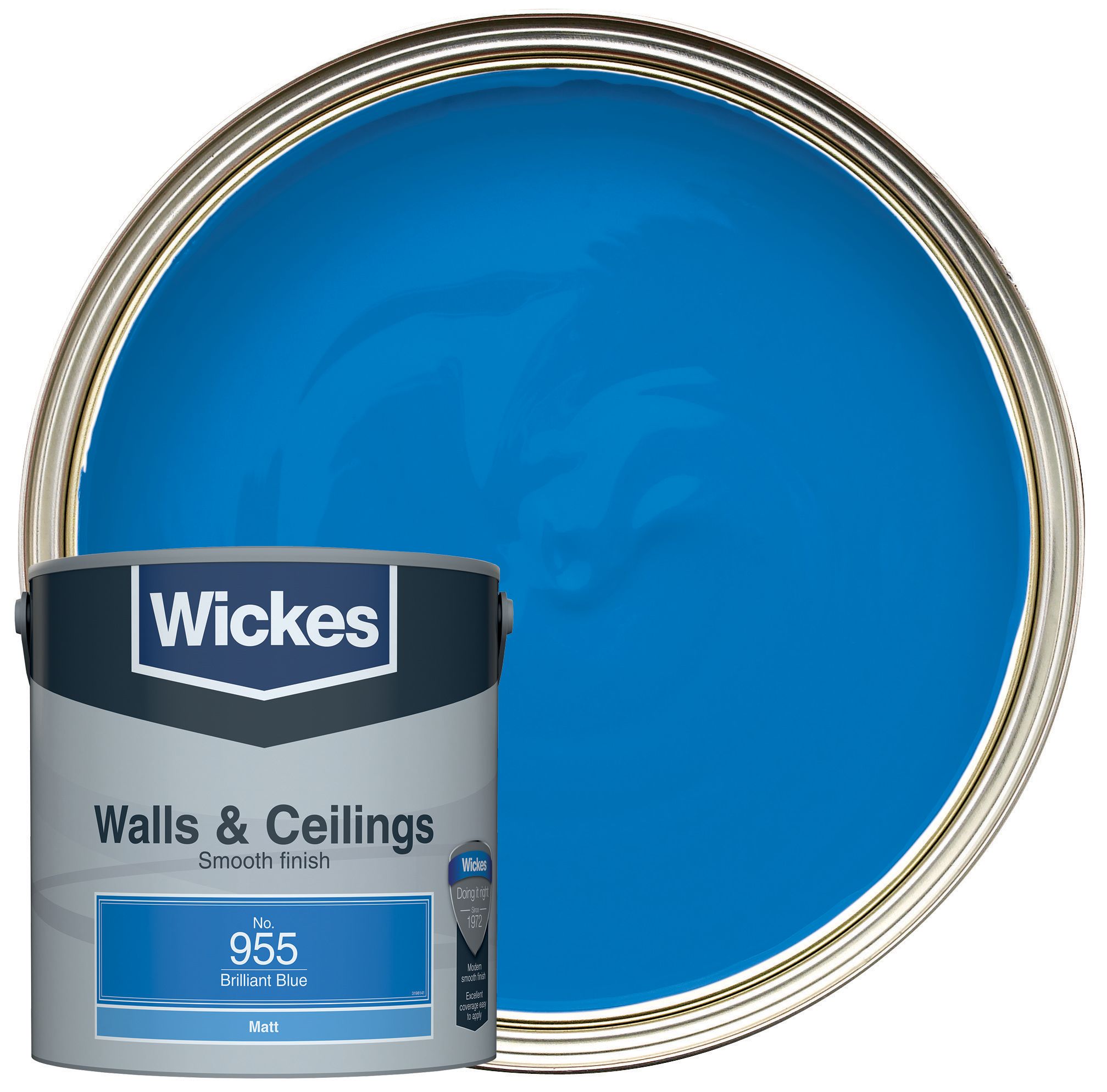 Wickes Vinyl Matt Emulsion Paint - Brilliant Blue No.955 - 2.5L