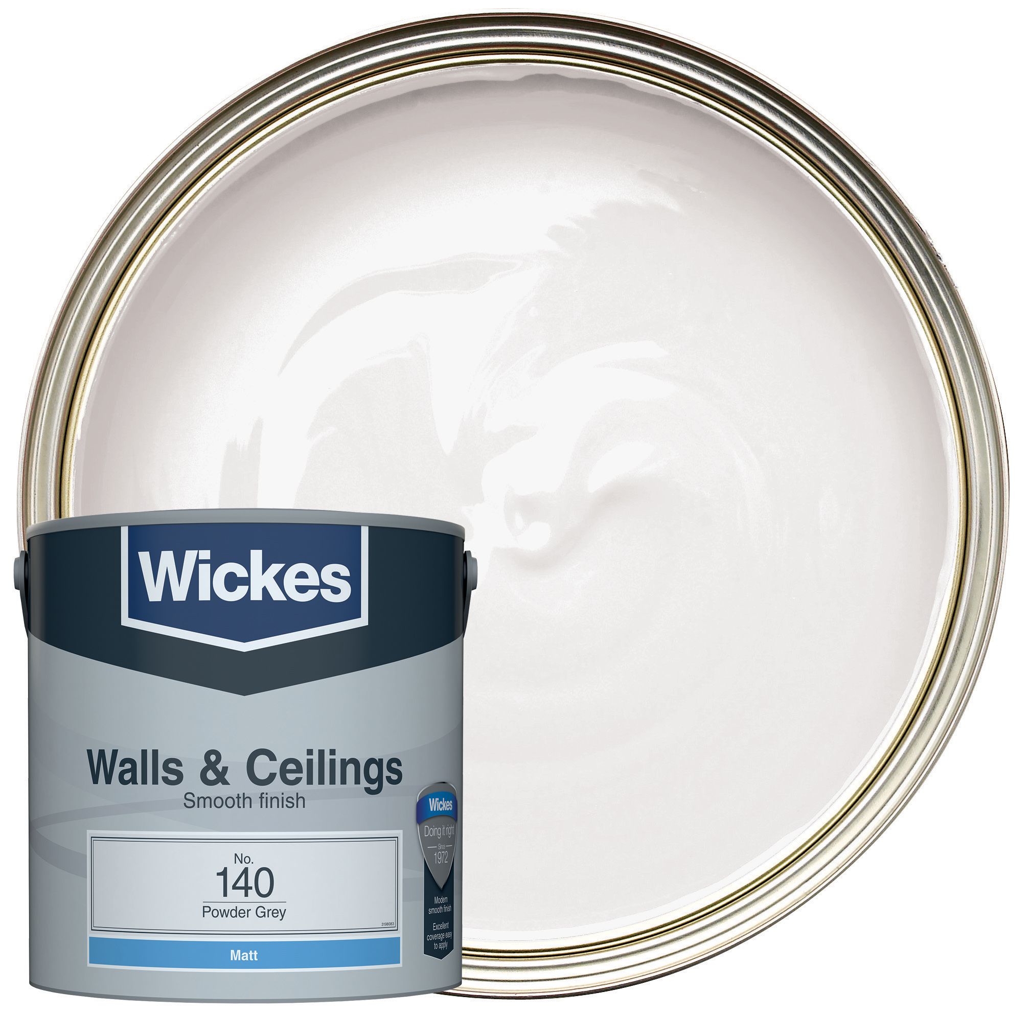 Wickes Vinyl Matt Emulsion Paint - Powder Grey No.140 - 2.5L