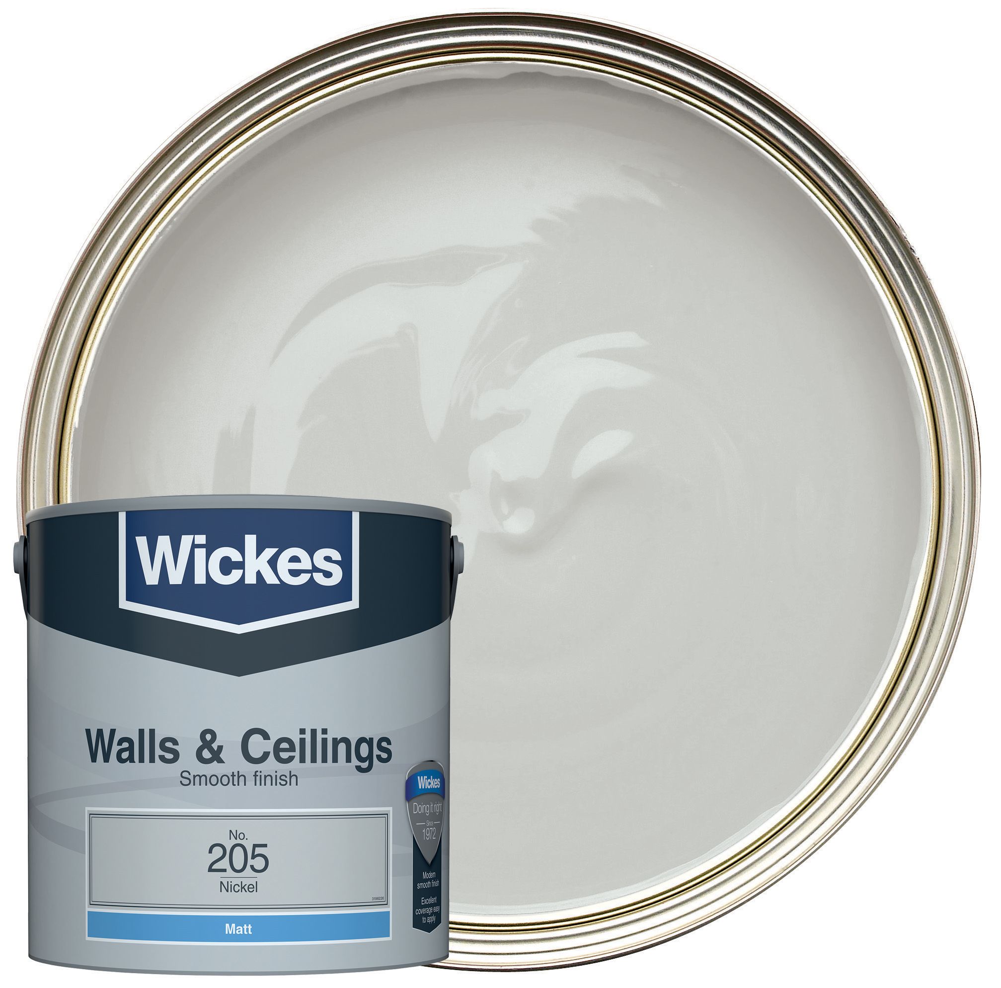 Wickes Vinyl Matt Emulsion Paint - Nickel No.205