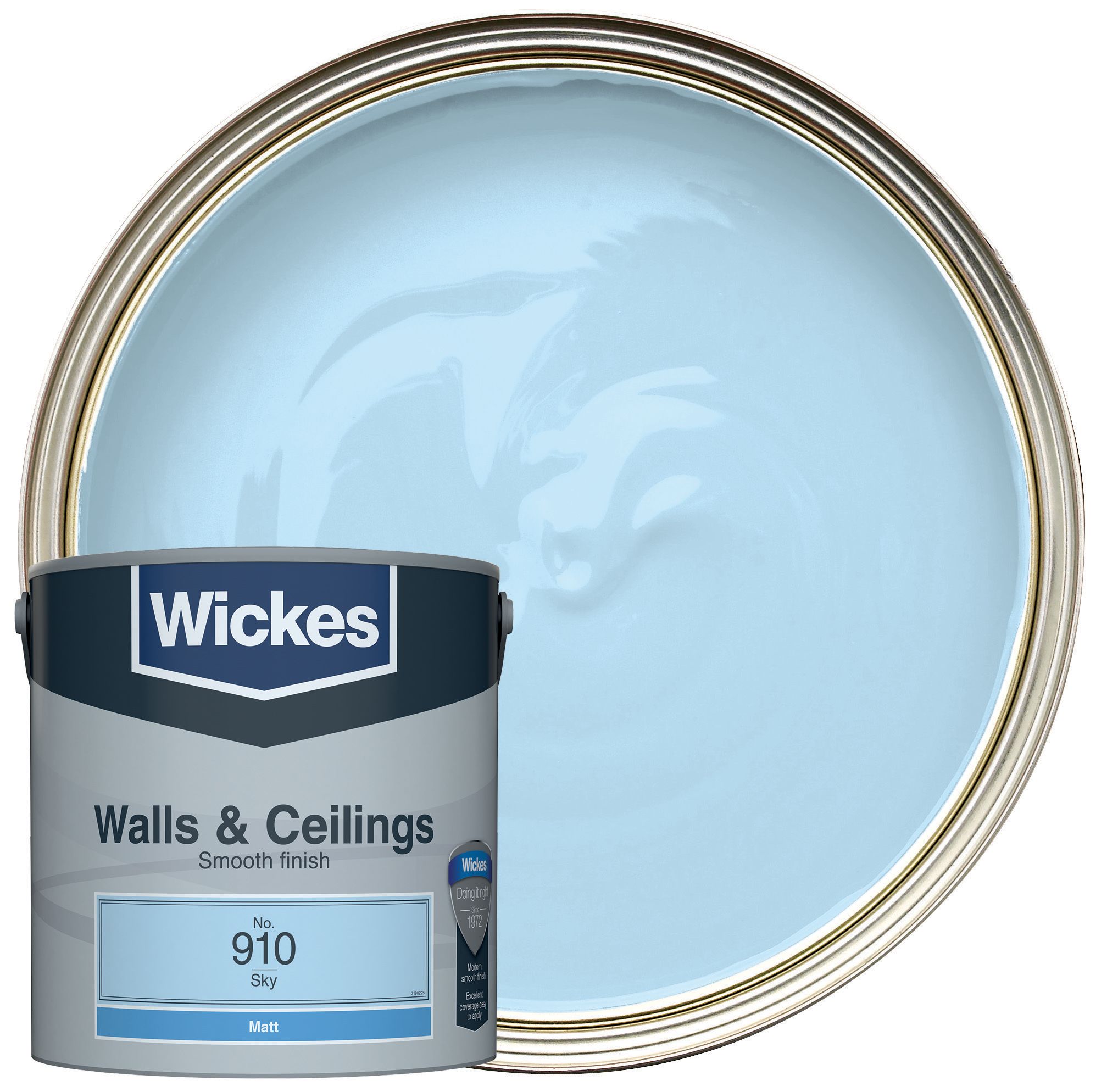 Image of Wickes Vinyl Matt Emulsion Paint - Sky No.910 - 2.5L