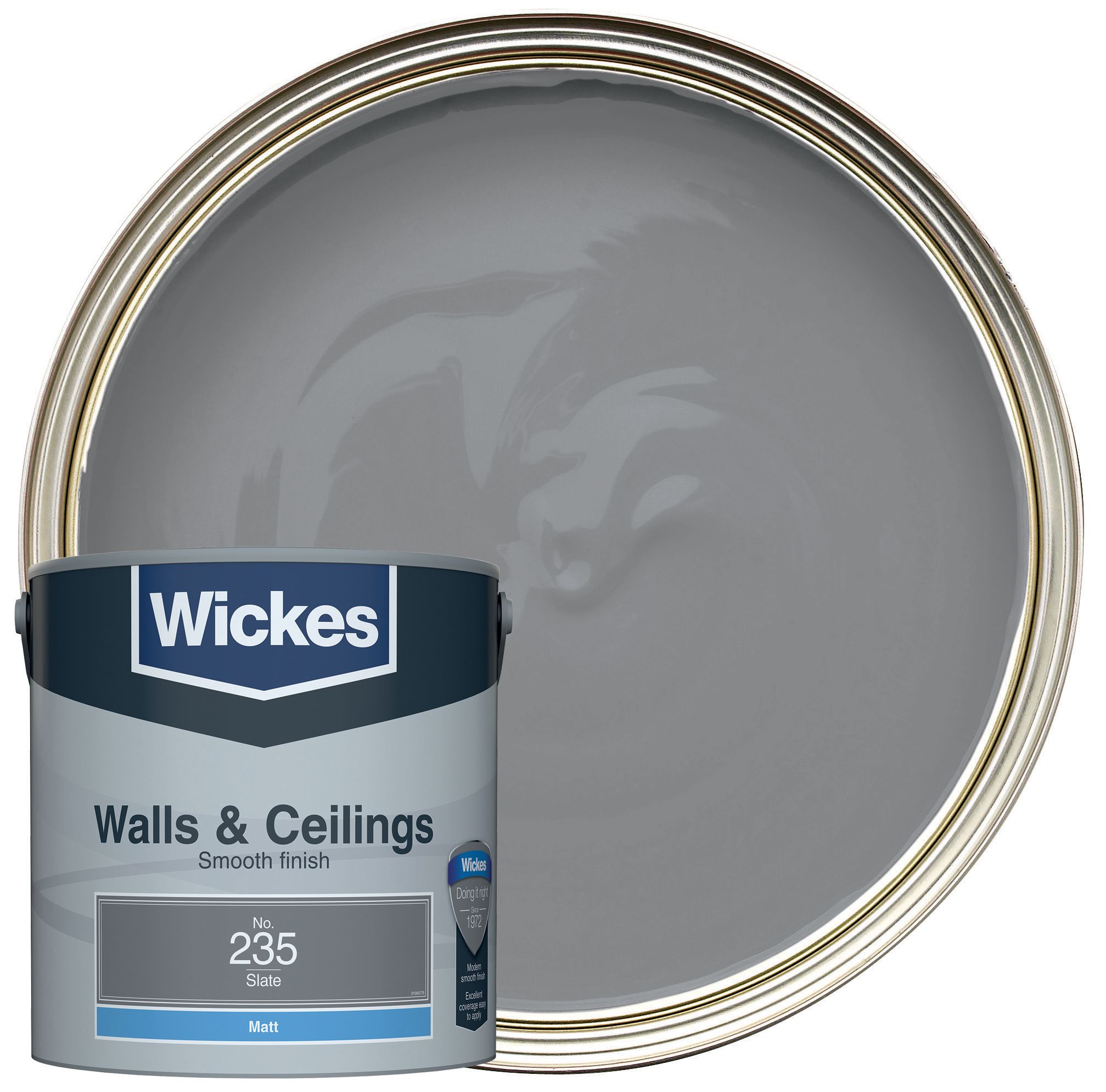 Wickes Vinyl Matt Emulsion Paint - Slate No.235 - 2.5L