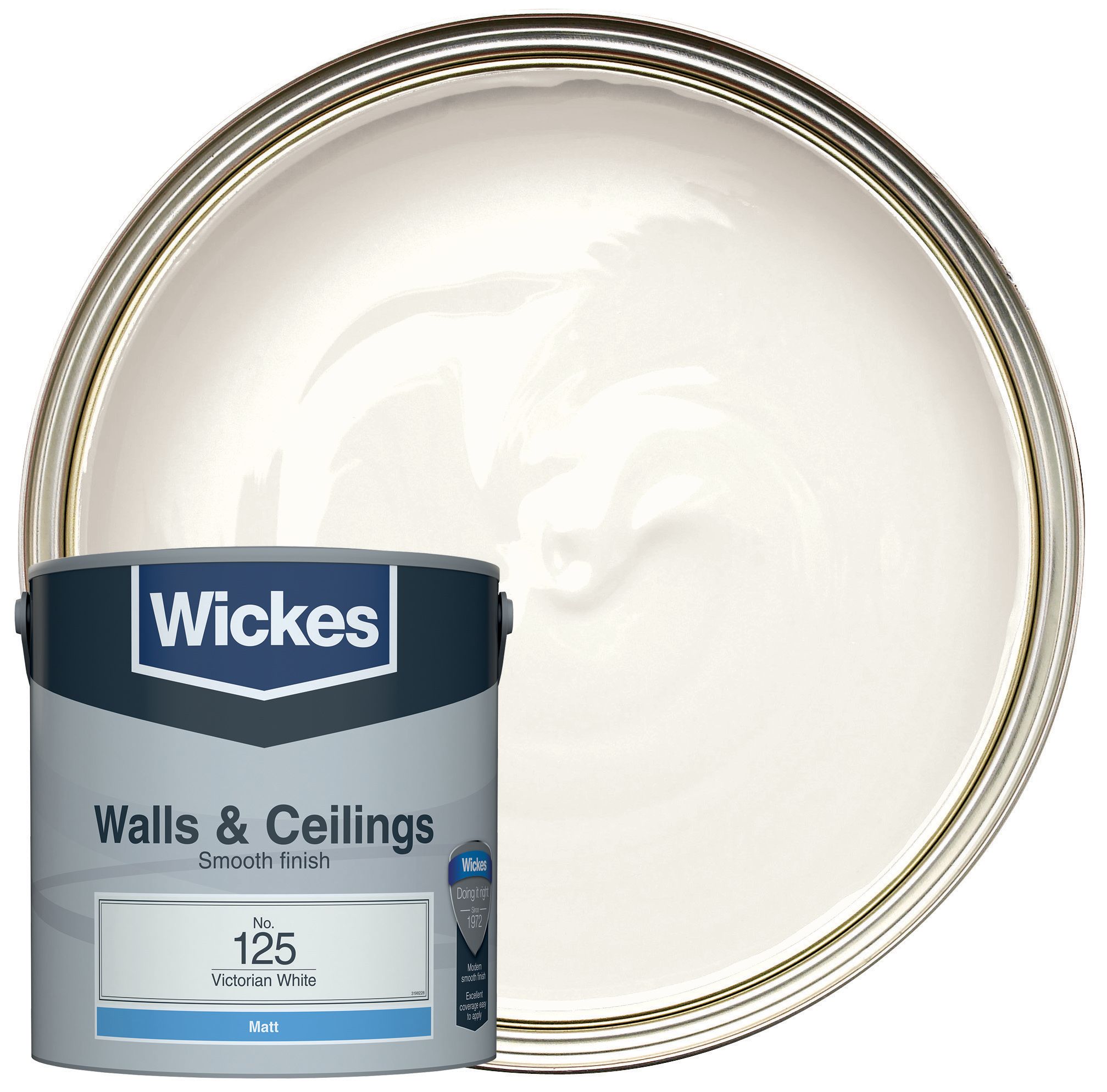 Wickes Vinyl Matt Emulsion Paint - Victorian White No.125 - 2.5L