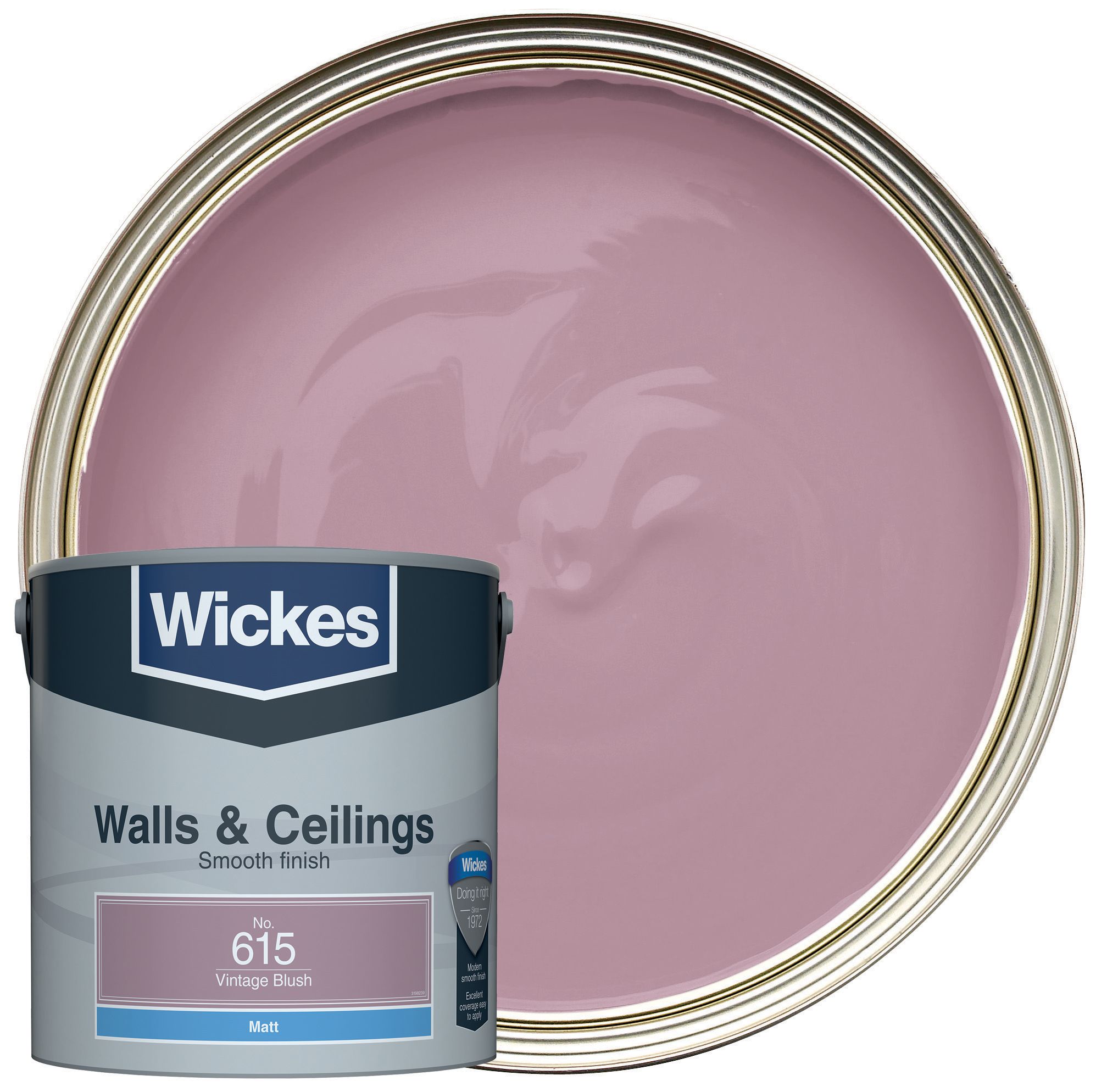 Wickes Vinyl Matt Emulsion Paint - Vintage Blush No.615 - 2.5L