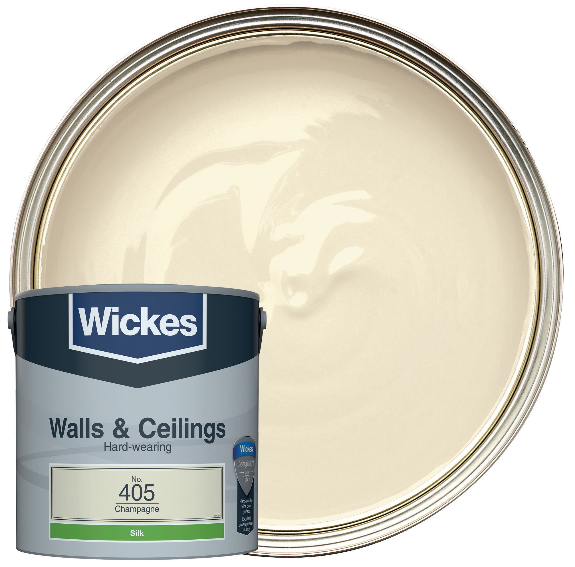 Image of Wickes Vinyl Silk Emulsion Paint - Champagne No.405 - 2.5L