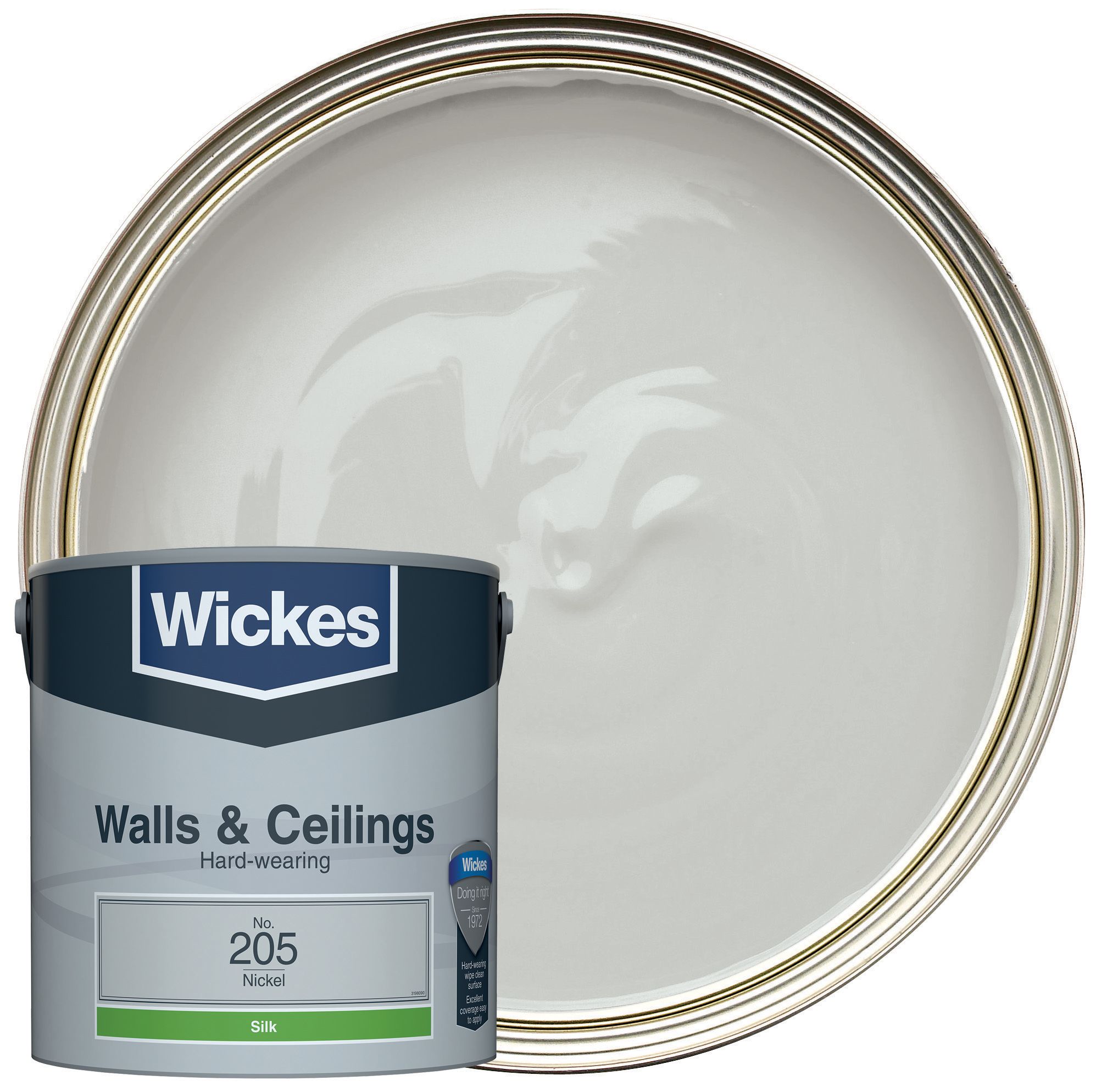 Wickes Vinyl Silk Emulsion Paint - Nickel No.205 - 2.5L