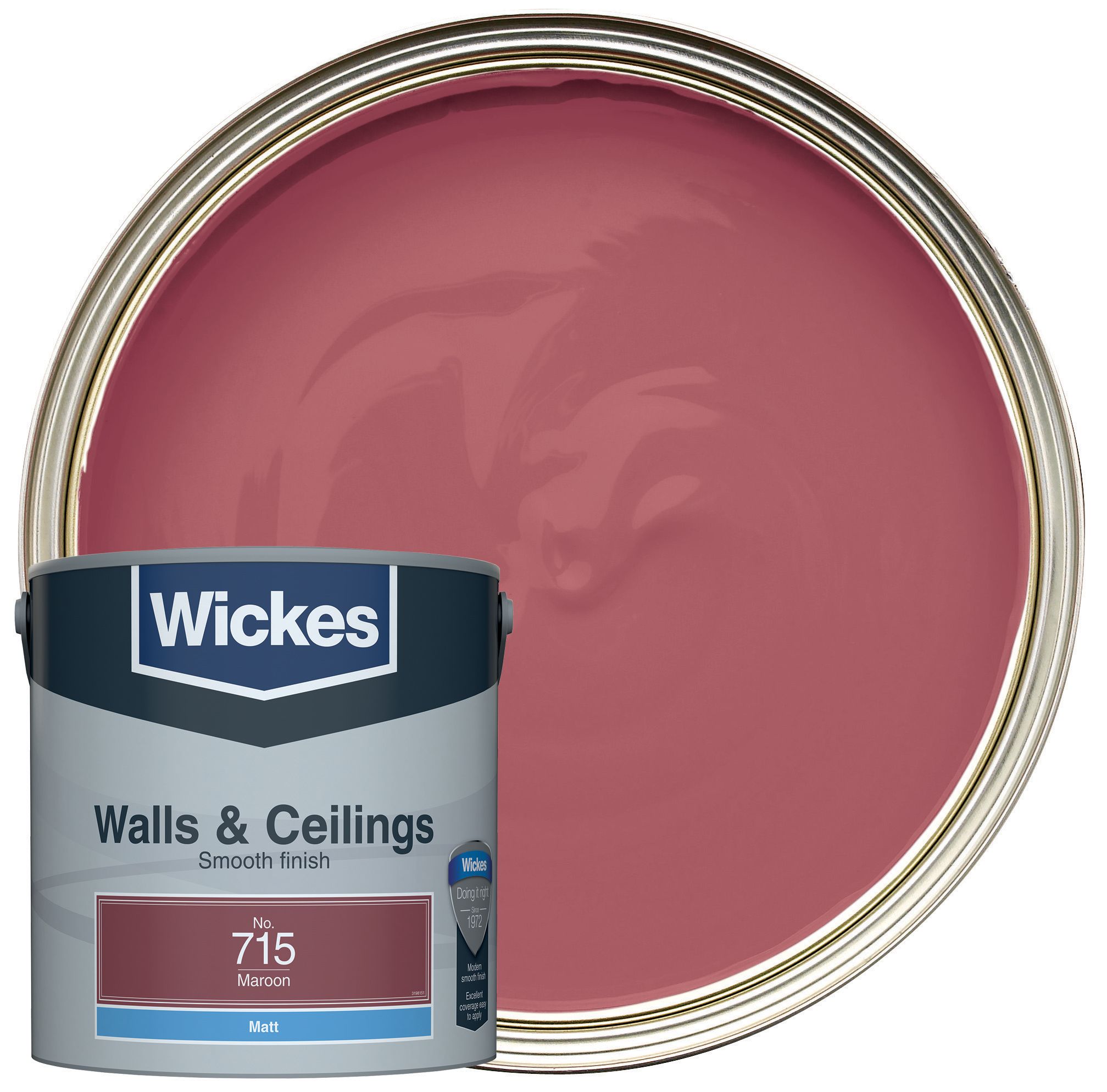 Wickes Vinyl Matt Emulsion Paint - Maroon No.715