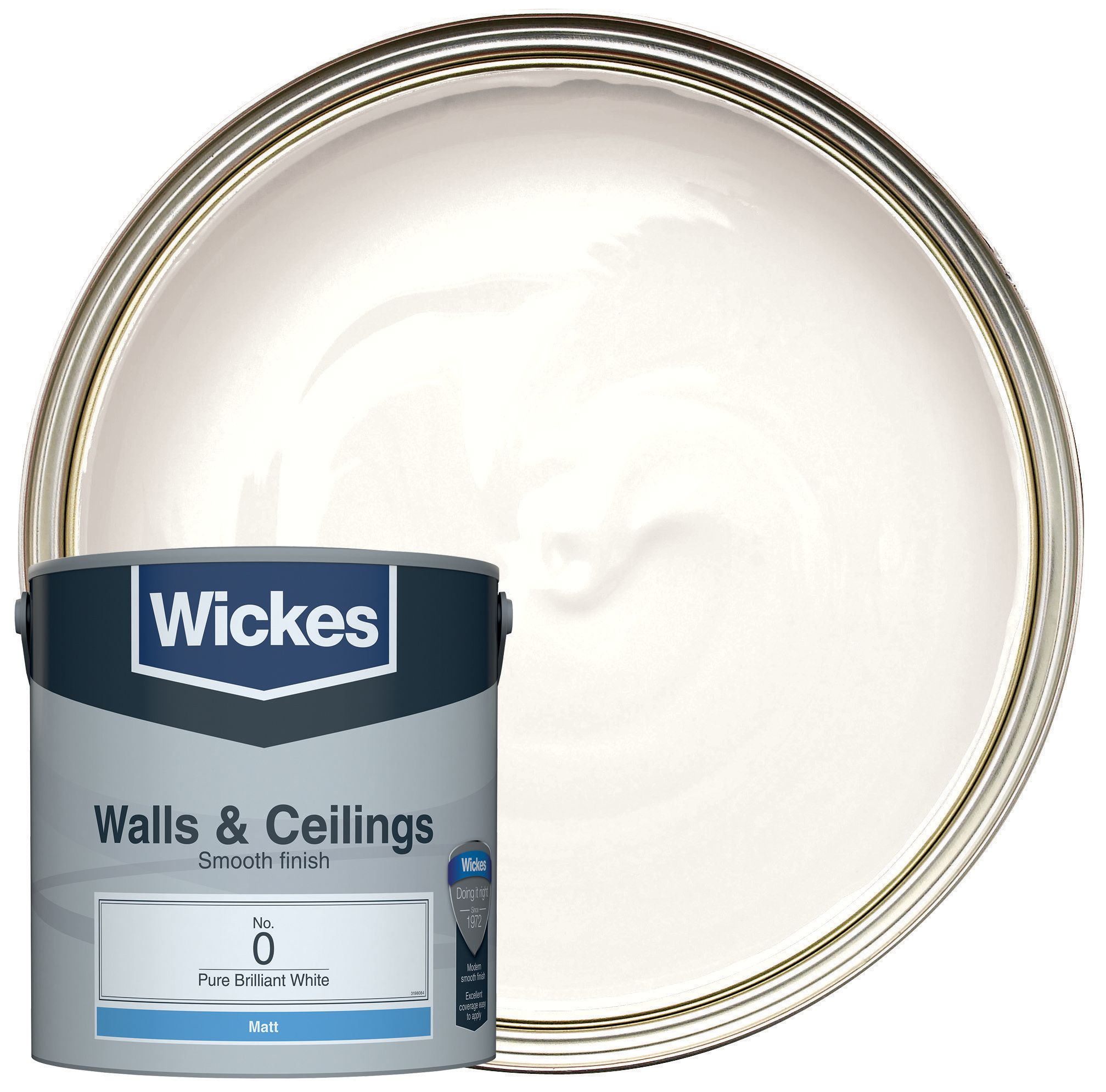 Wickes Vinyl Matt Emulsion Paint - Pure Brilliant White No.0 - 2.5L