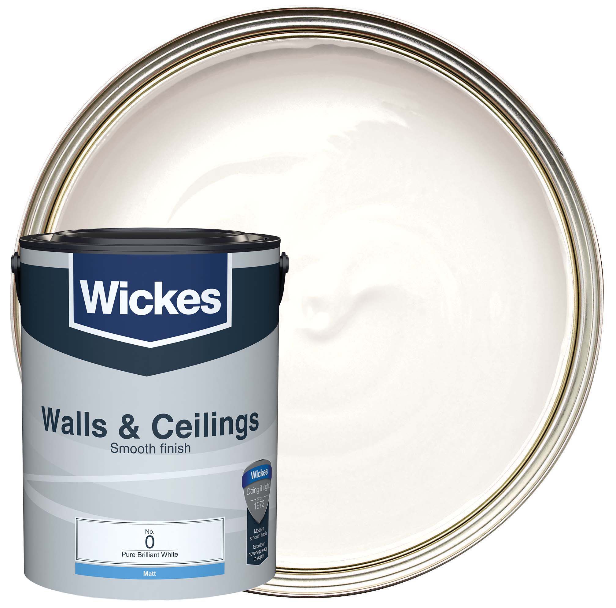 Wickes Vinyl Matt Emulsion Paint - Pure Brilliant White - No.0- 5L