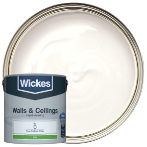 Wickes Pure Brilliant White - No. 0 Vinyl Silk Emulsion Paint - 2.5L