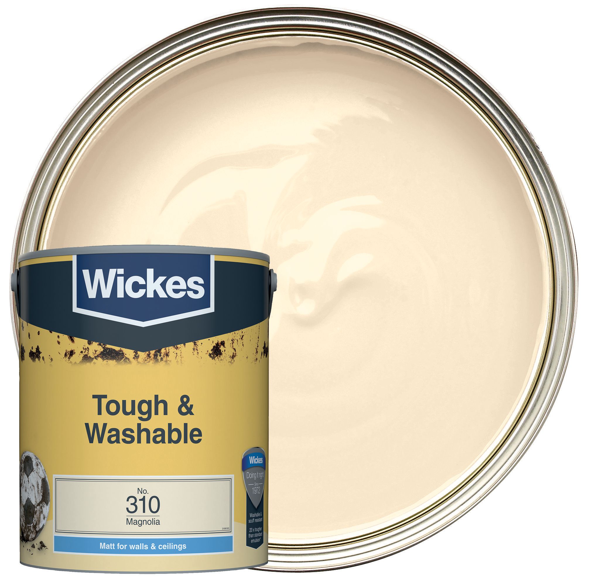 Wickes Tough & Washable Matt Emulsion Paint - Magnolia No.310 - 5L