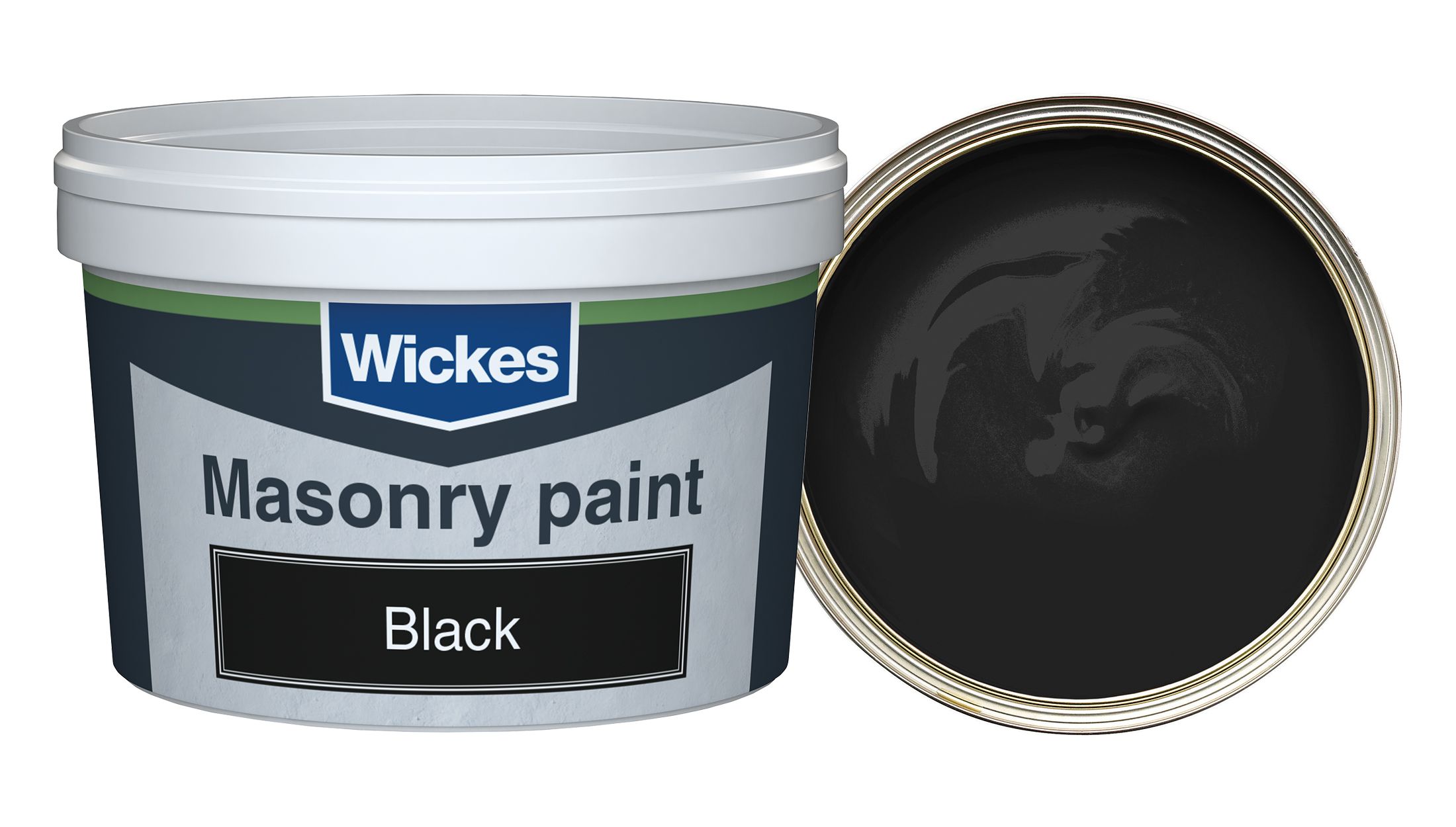 Wickes Smooth Masonry Paint - Black - 250ml