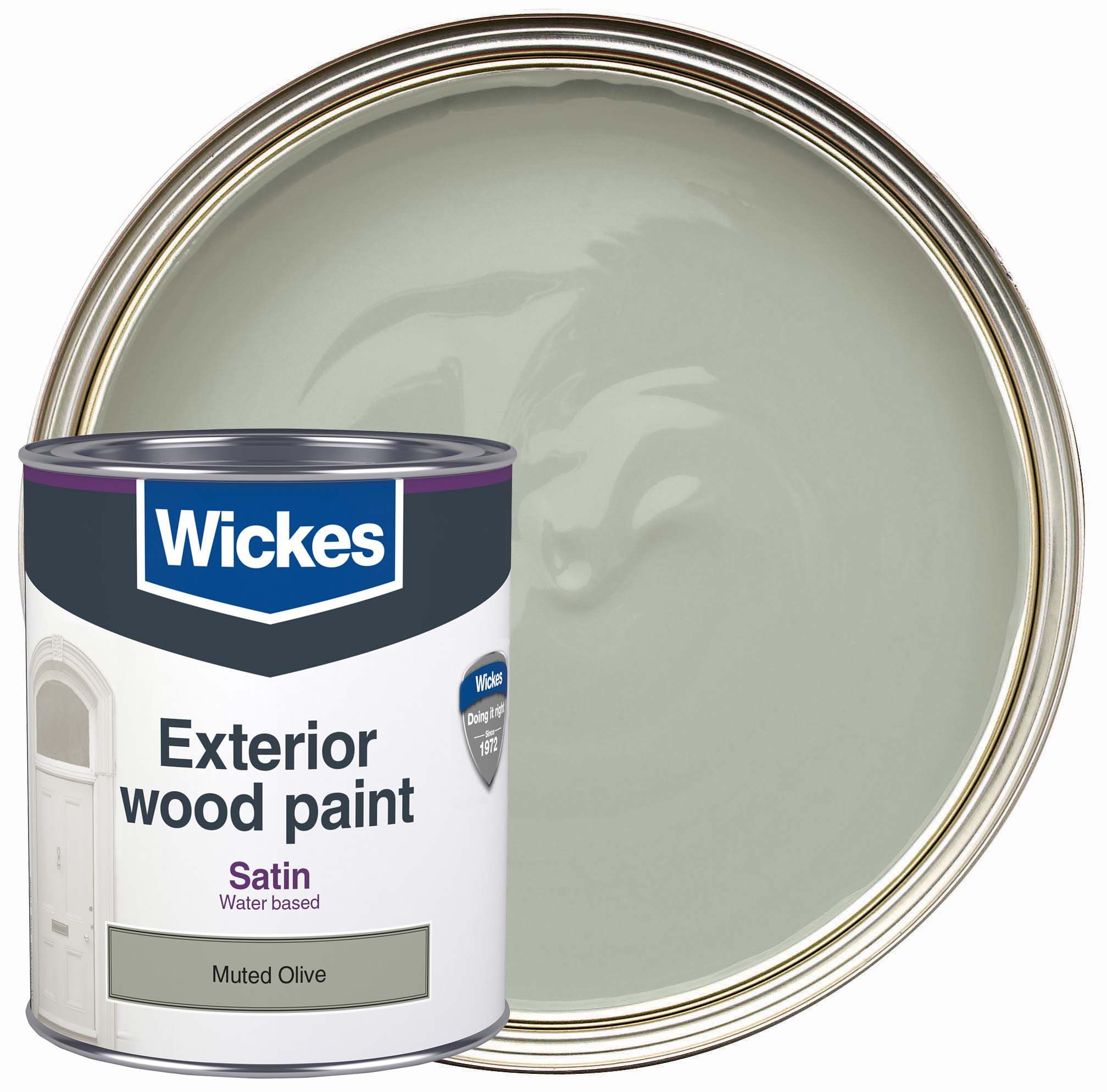 Wickes Exterior Satinwood Paint Muted Olive 750ml