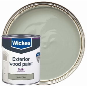 Wickes Exterior Satinwood Paint Muted Olive 750ml