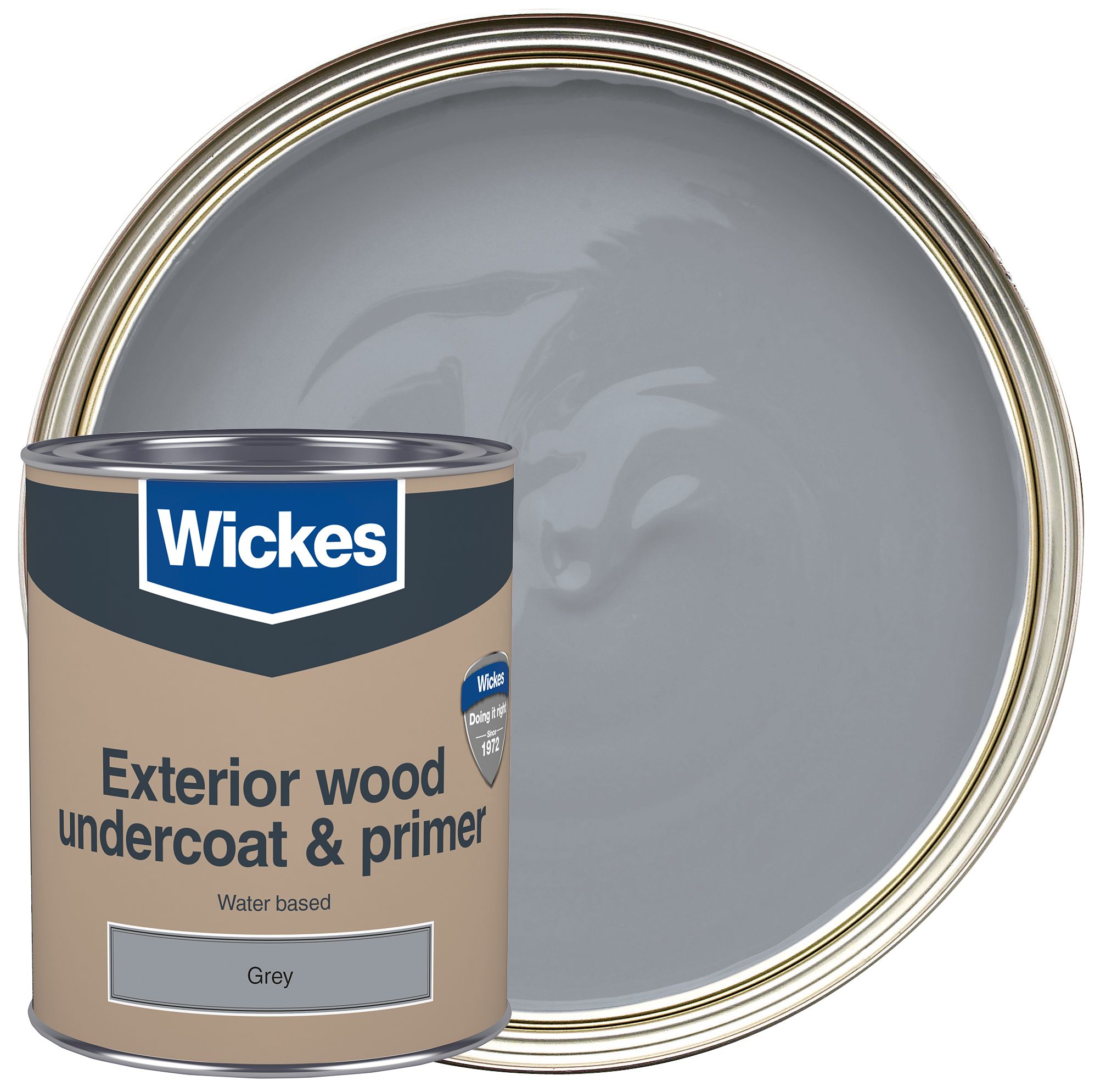 Wickes Exterior Primer & Undercoat Paint - Grey - 750ml