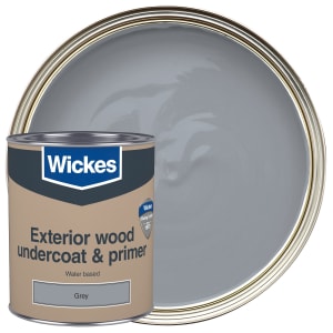 Wickes Exterior Primer & Undercoat Paint Grey 750ml