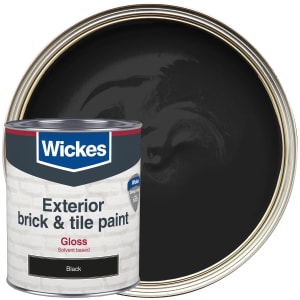 Wickes Brick & Tile Gloss Paint - Black - 750ml