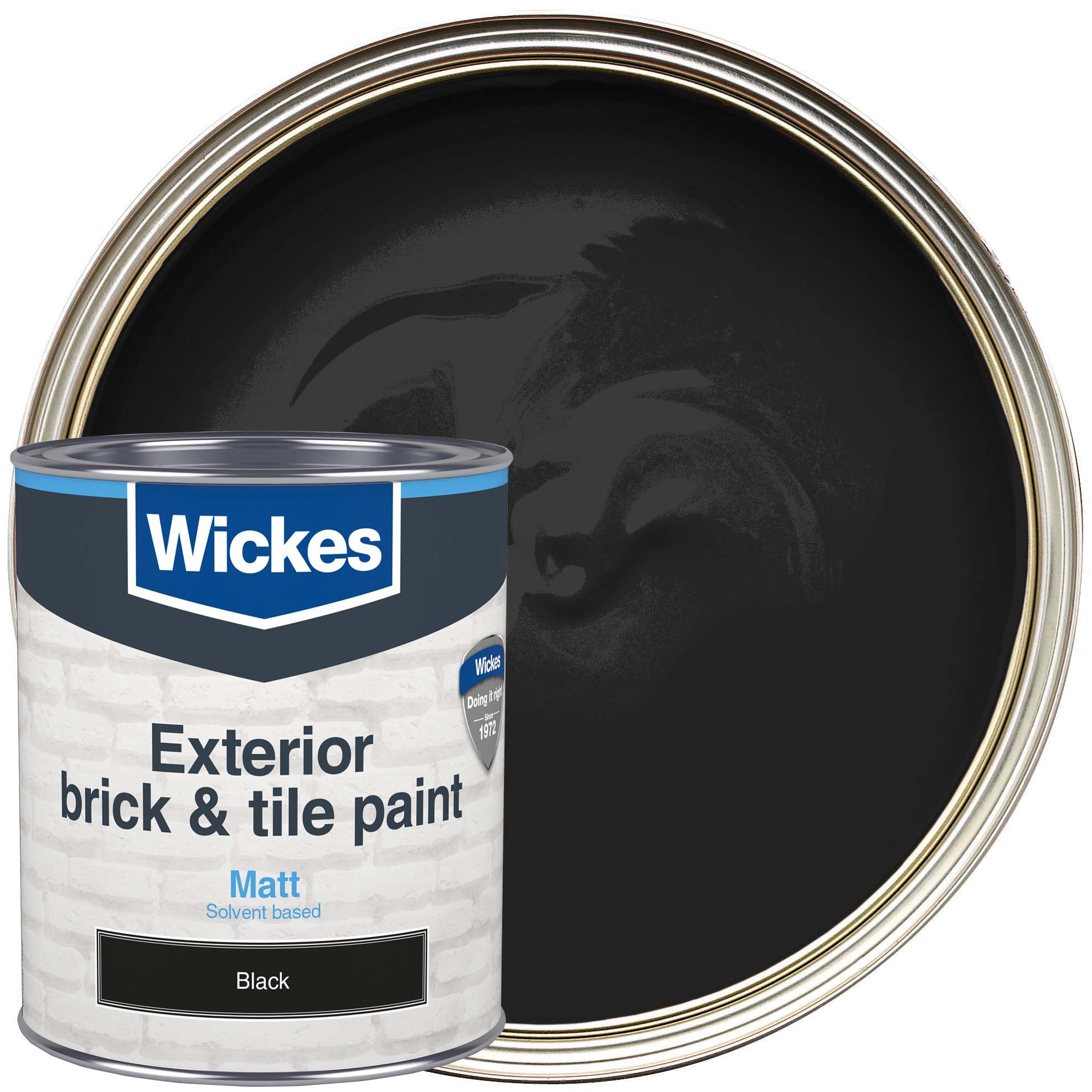Image of Wickes Brick & Tile Matt Paint - Black - 750ml