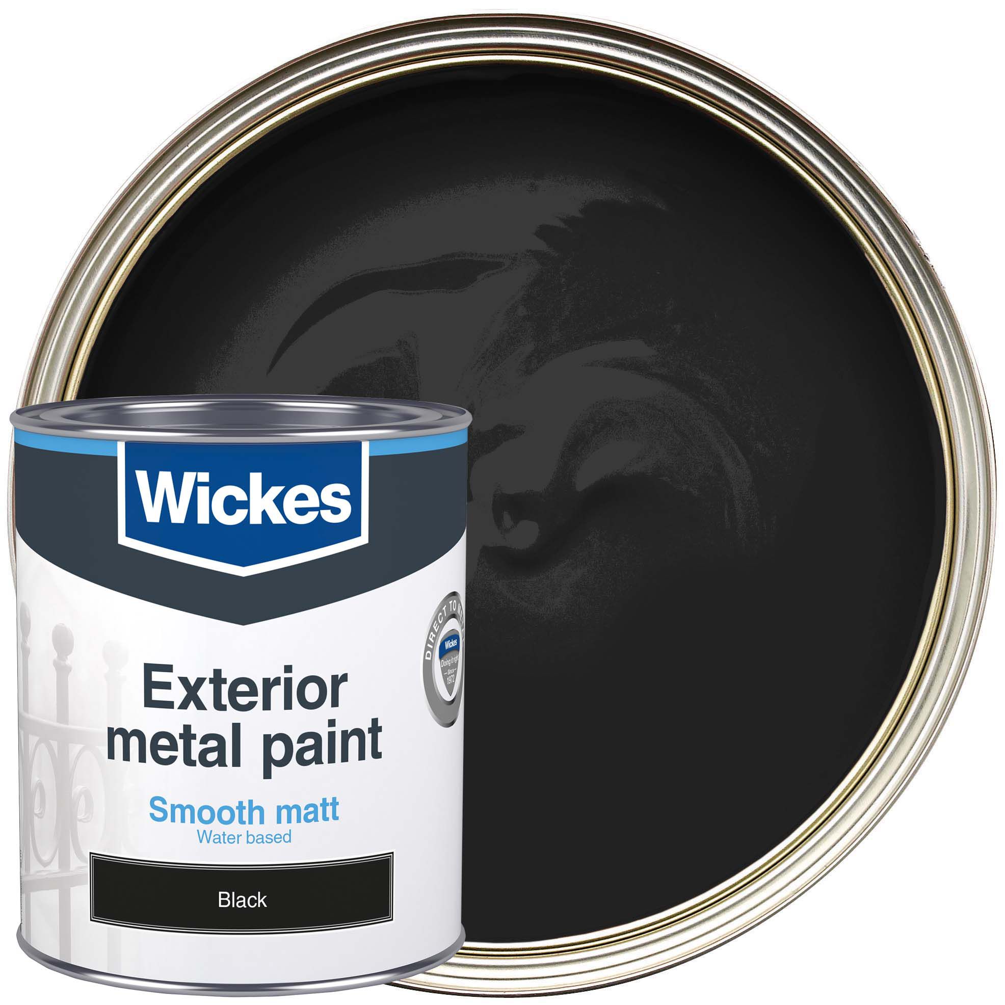Image of Wickes Smooth Finish Metal Paint - Matt Black - 750ml