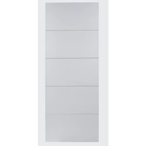 Image of Wickes Halifax White Smooth Moulded Primed 5 Panel FD30 Internal Fire Door - 1981 x 686mm