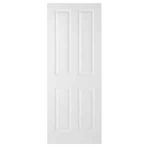 Image of Wickes Chester White Grained Moulded Fully Finished 4 Panel Internal Door - 1981 x 838mm