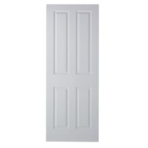 Image of Wickes Chester White Grained Moulded 4 Panel FD30 Internal Fire Door - 1981 x 686mm