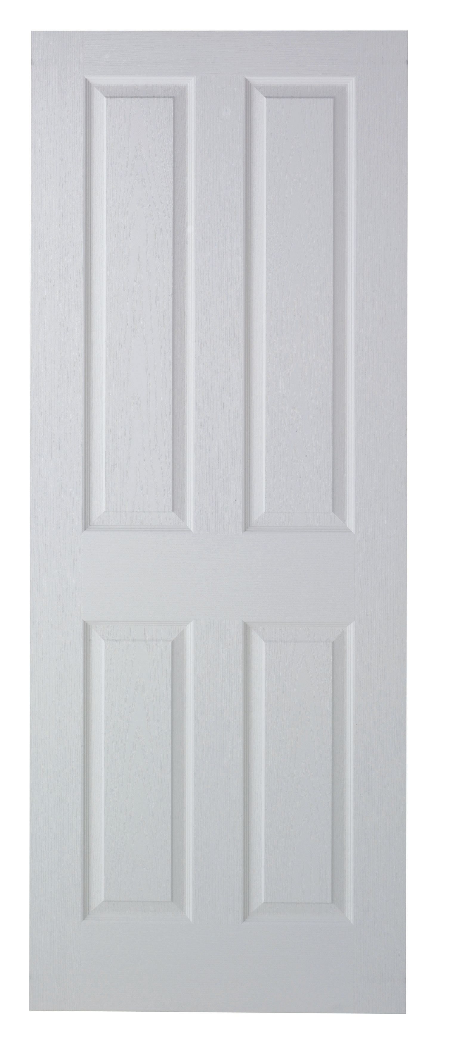 Wickes Chester White Grained Moulded 4 Panel Internal Fire Door - 2040 mm