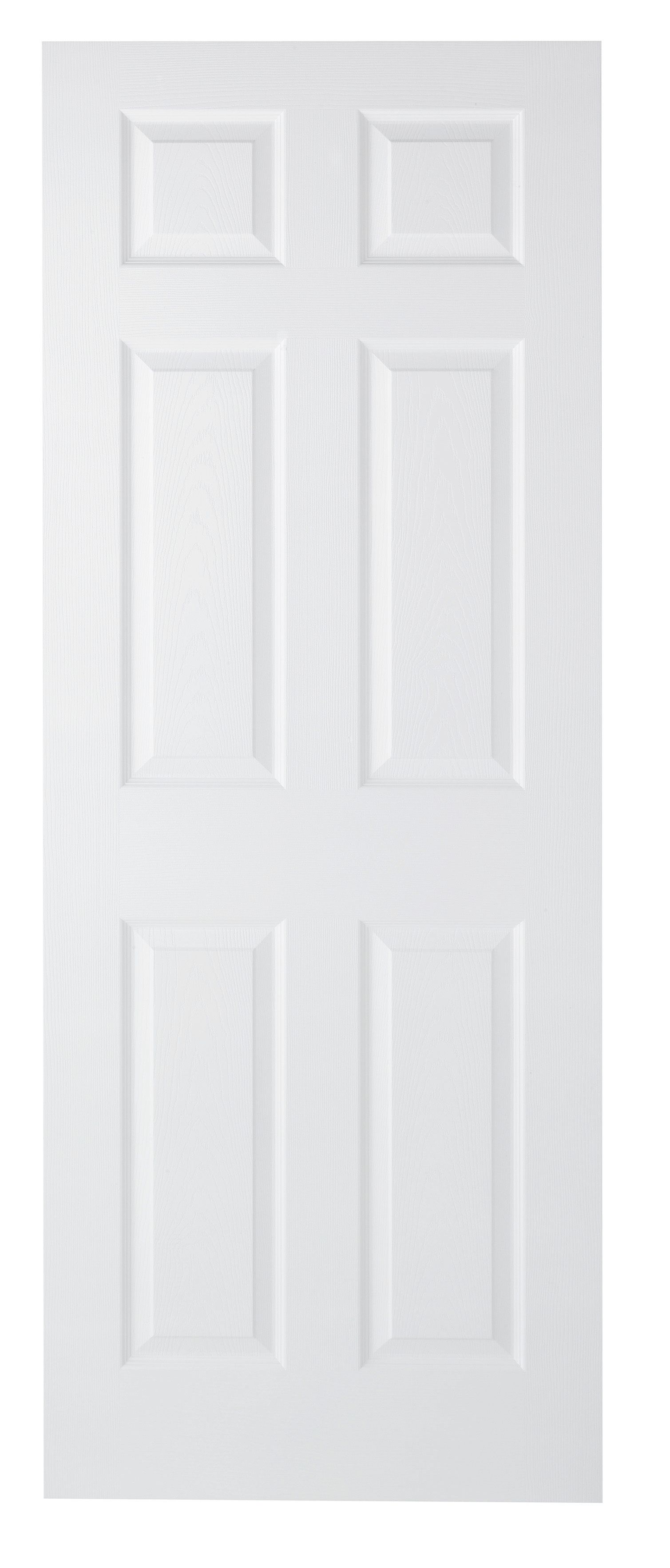 Wickes Lincoln White Grained Moulded Fully Finished 6 Panel Internal Door - 1981 x 610mm