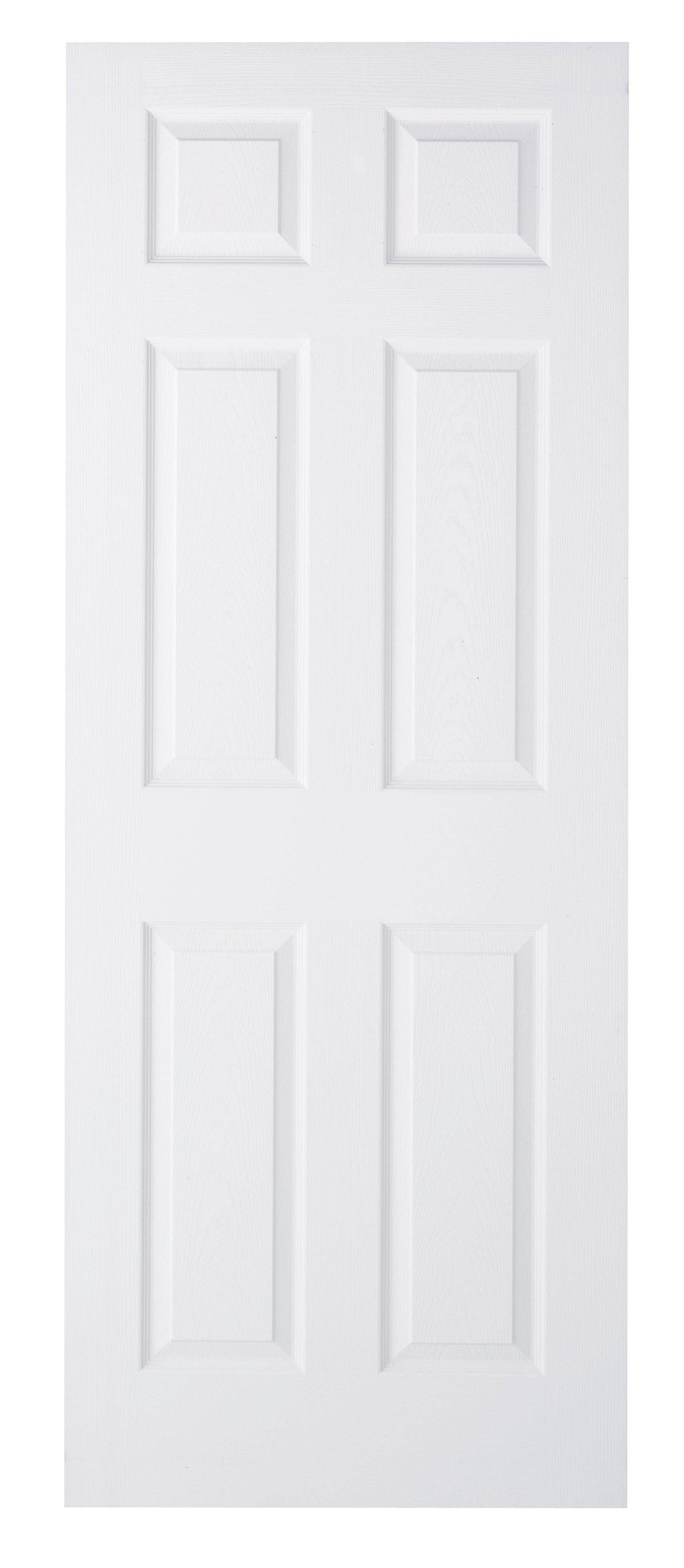 Wickes Lincoln White Grained Moulded 6 Panel Internal Door - 2040 mm