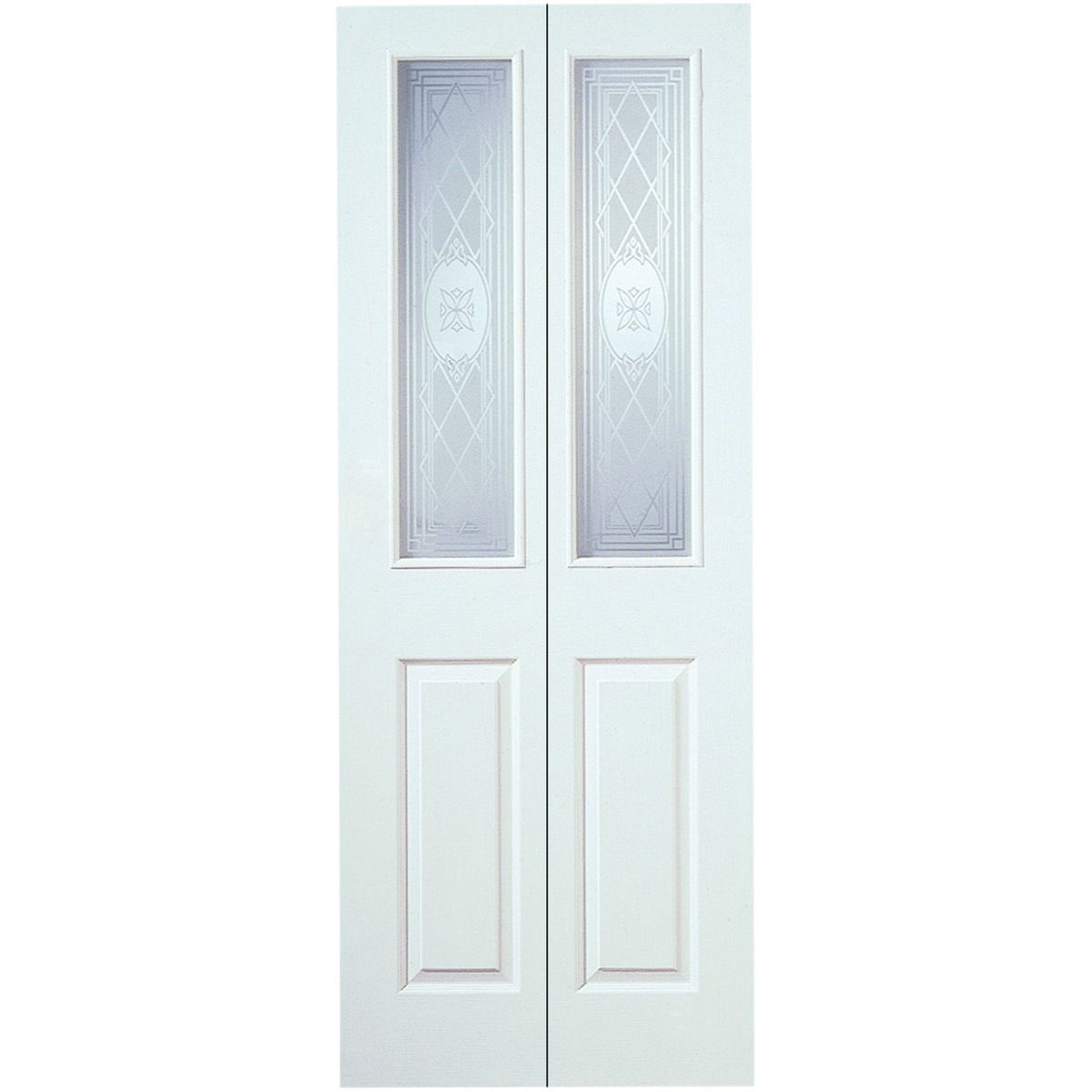 Image of Wickes Chester White Glazed Grained Moulded 4 Panel Internal Bi-Fold Door - 1981 x 762mm