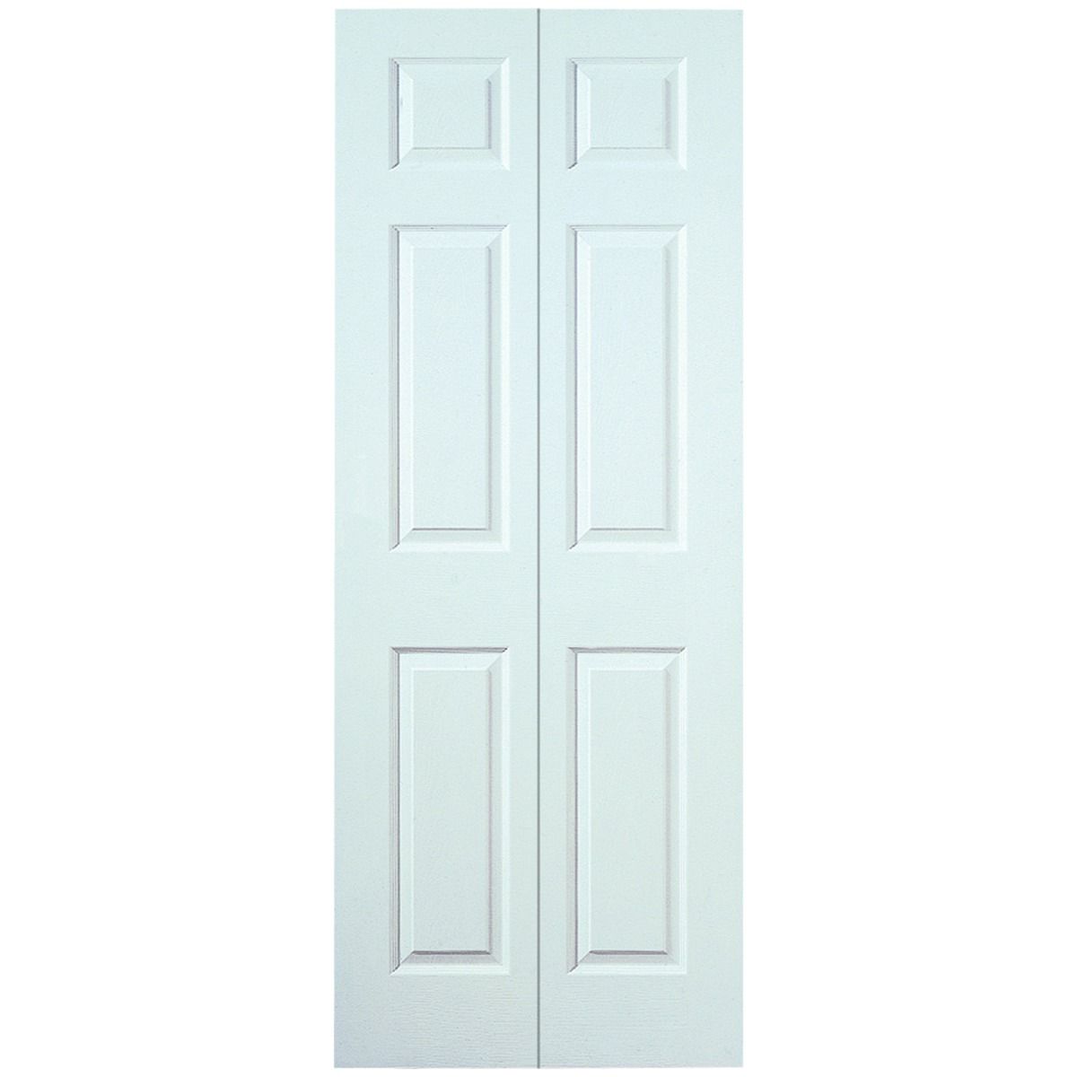 Image of Wickes Lincoln White Grained Moulded 6 Panel Internal Bi-Fold Door - 1981 x 762mm