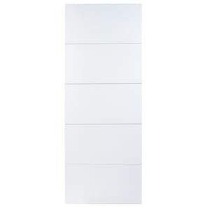 Image of Wickes Halifax White Smooth Moulded Primed 5 Panel FD30 Internal Fire Door - 1981 x 838mm