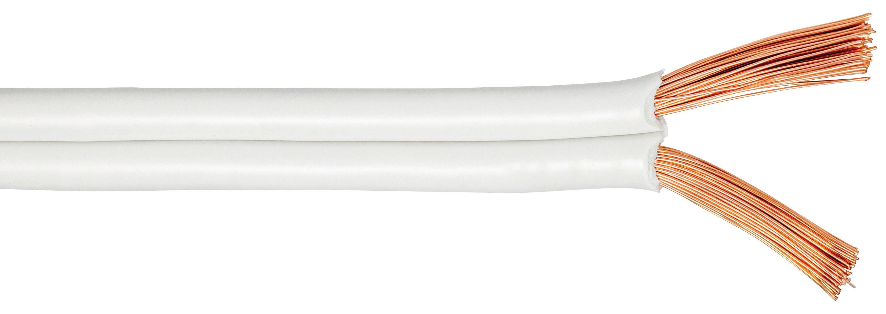 79 Strand Figure 8 Twin White Speaker Wire - 0.2mm² - 25m