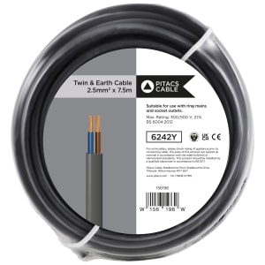 Wickes Twin & Earth Cable - 2.5mm2 x 7.5m