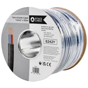 Wickes Twin & Earth Cable - 1.5mm2 x 100m