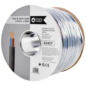 Wickes Twin & Earth Cable - 2.5mm2 x 100m