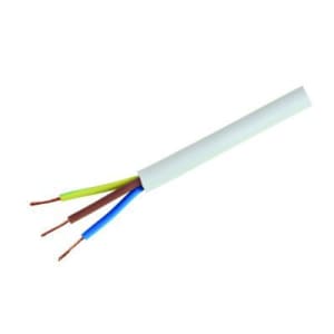 Wickes 3 Core Flexible Cable - White 0.75mm2 x 7.5m